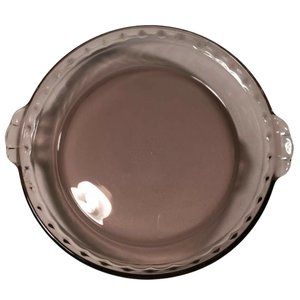 PYREX Cranberry Pie Plate Model 229 Crimped Dish